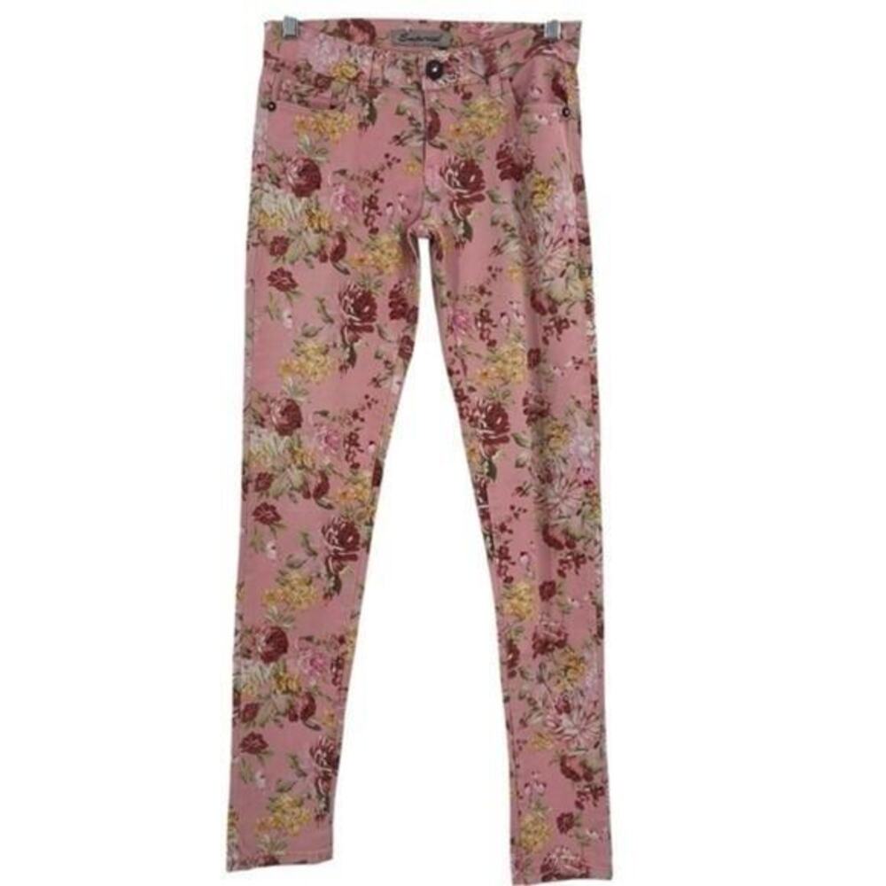 Emperial skinny jeans pink Floral pants Size 7